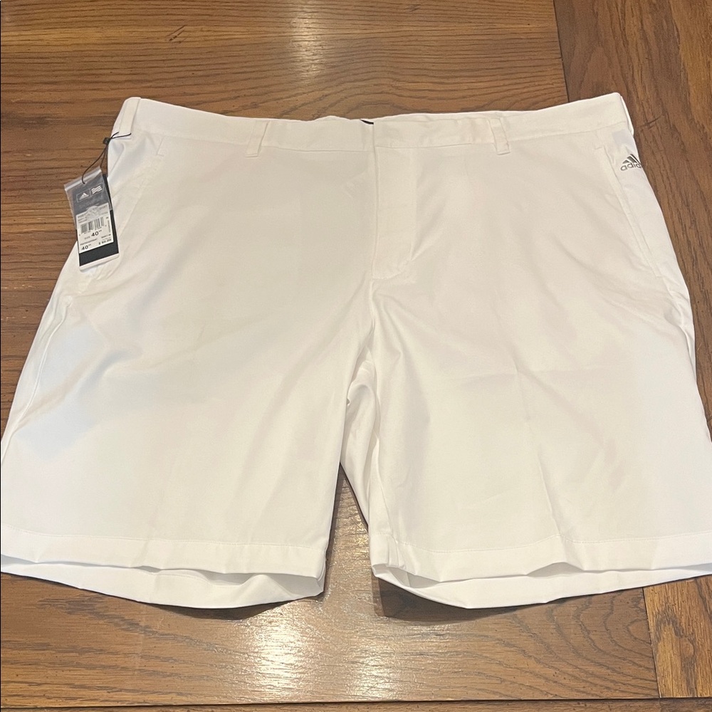 Adidas Men's Classic White Flat Front Shorts, size 40, NWT